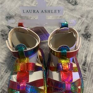 Laura Ashley Kids Metallic Rainbow Strappy Sandals